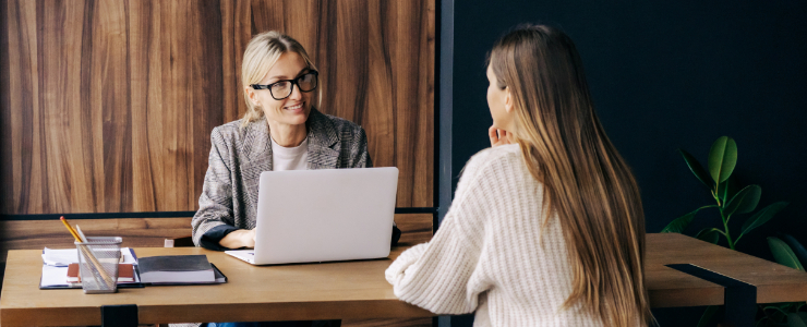Two women in an office
