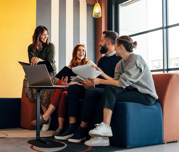 A group working on a project