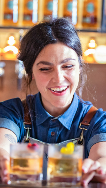 An waitress at a bar